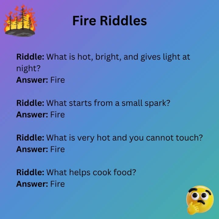 Fire Riddles For Kids