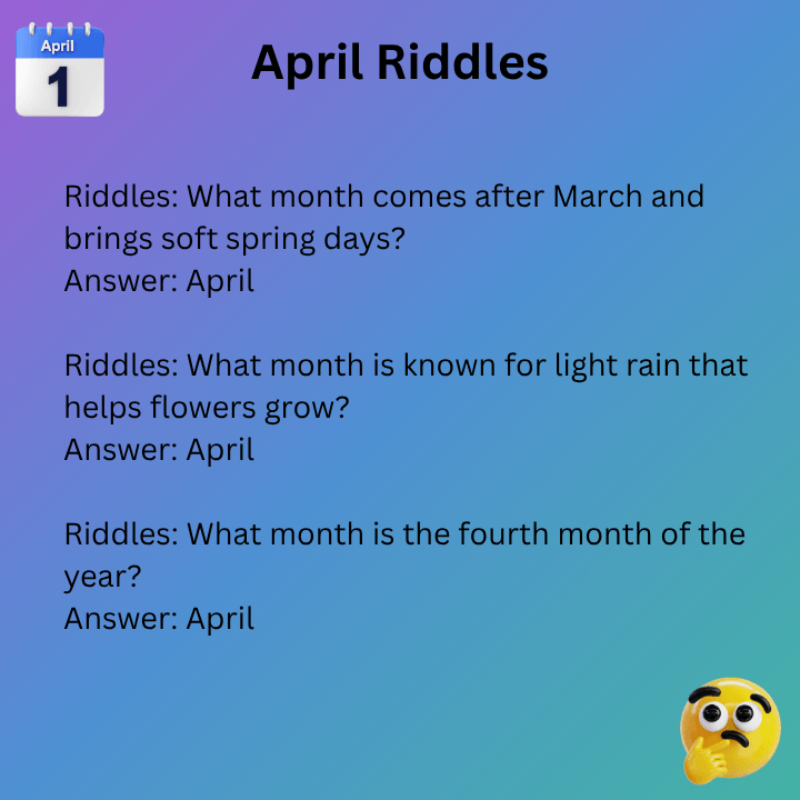 April Riddles For Kids