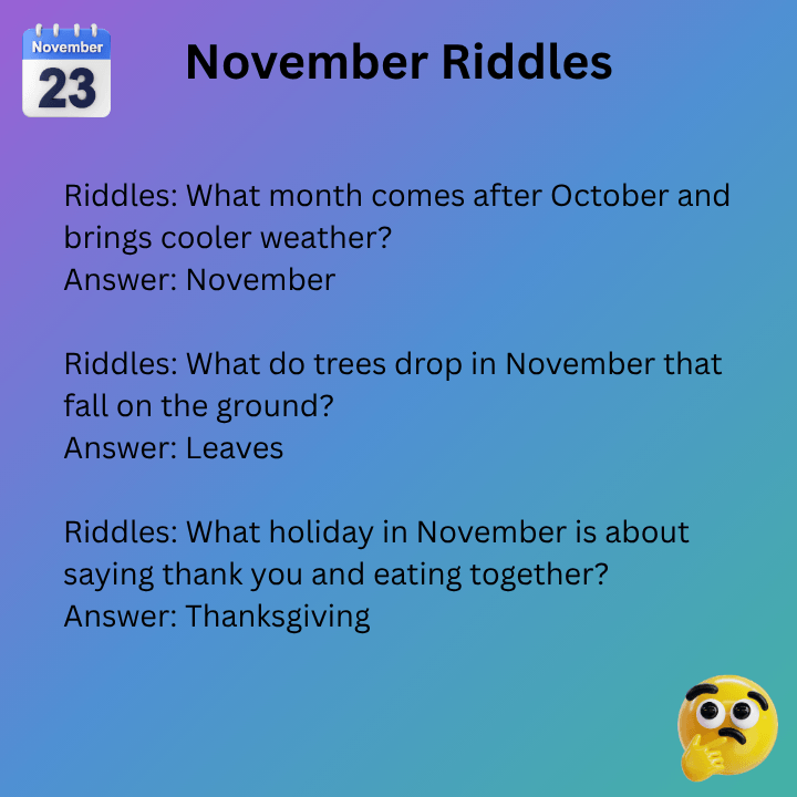 November Riddles For Kids