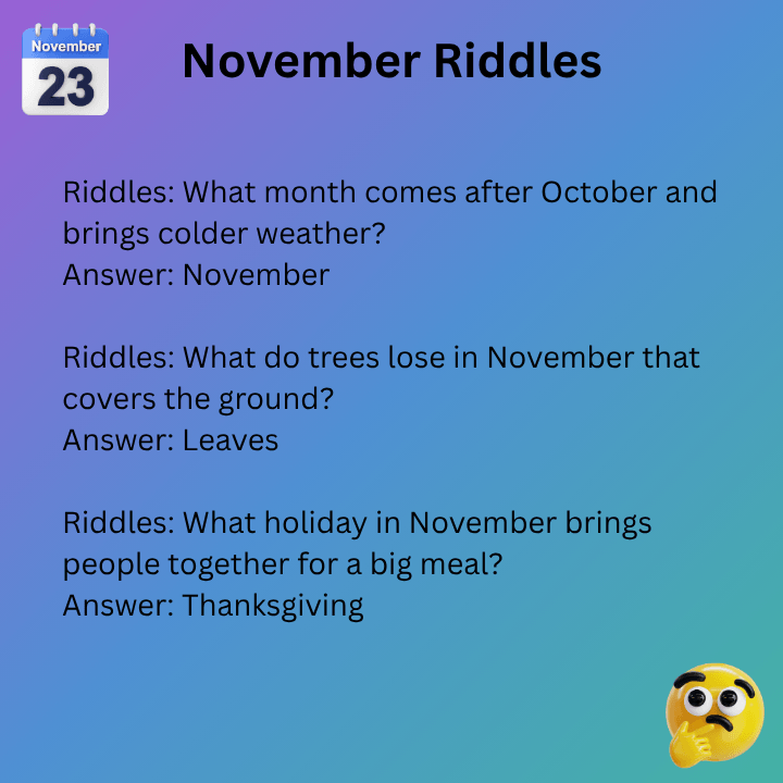 November Riddles With Answers
