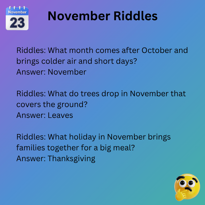 Fun November Riddles