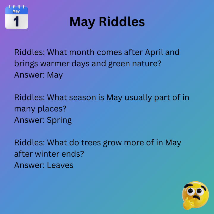 May Riddles With Answers