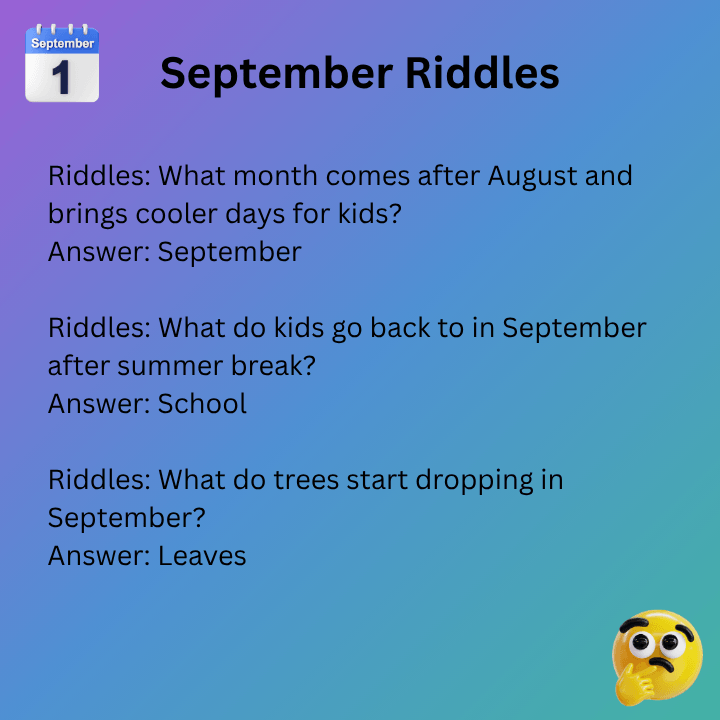 September Riddles For Kids&nbsp;&nbsp;