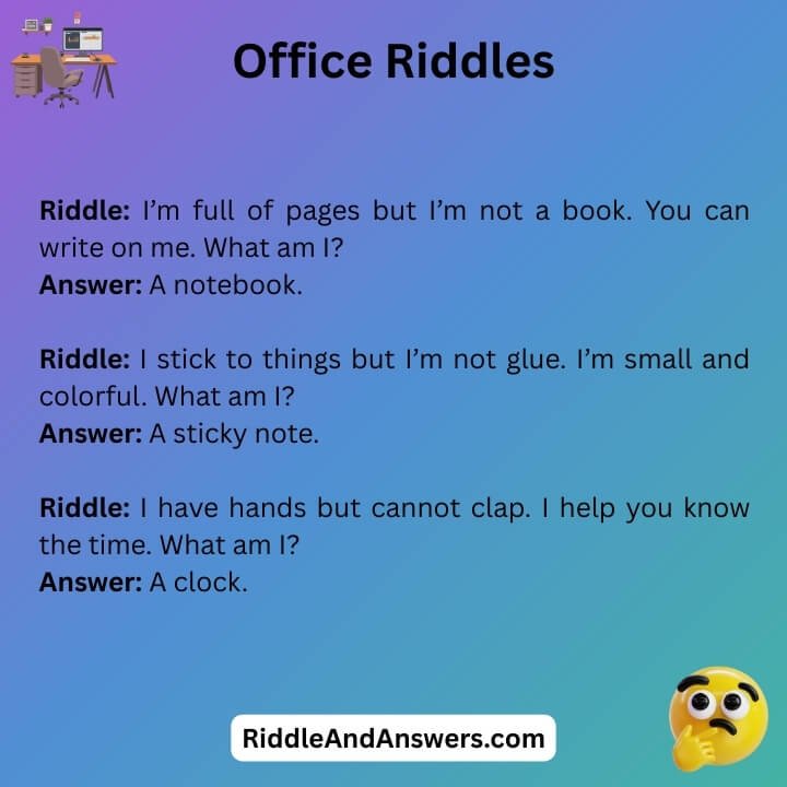 Office Riddles For Scavenger Hunt