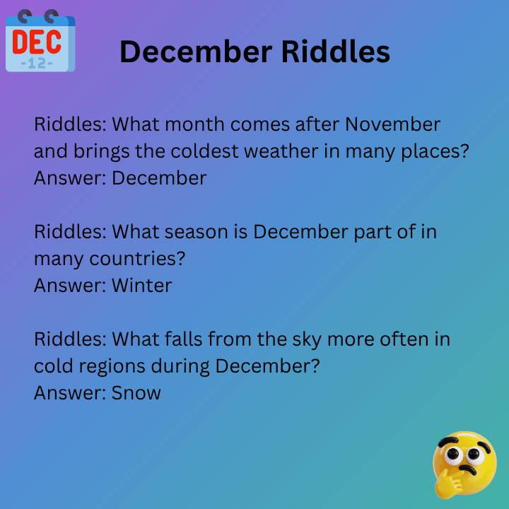 Riddles For December