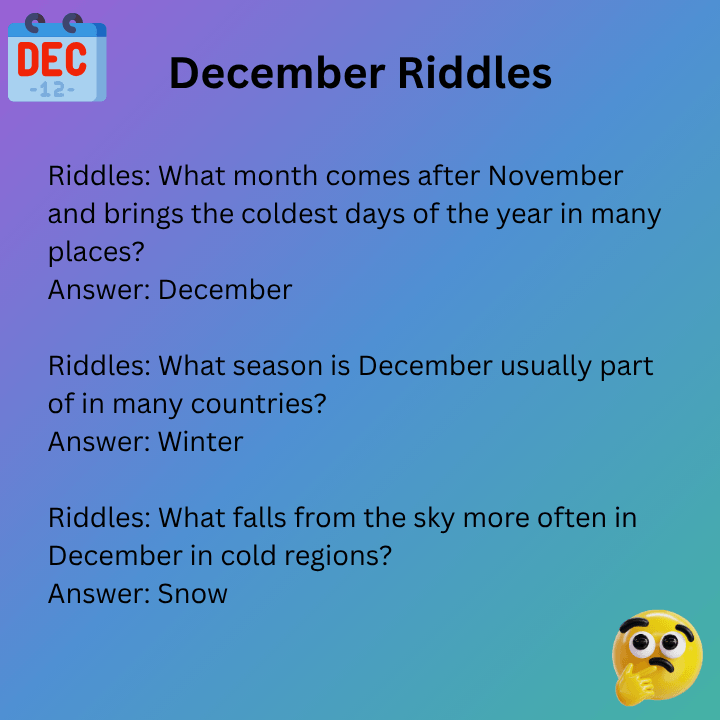 December Riddles For Answers