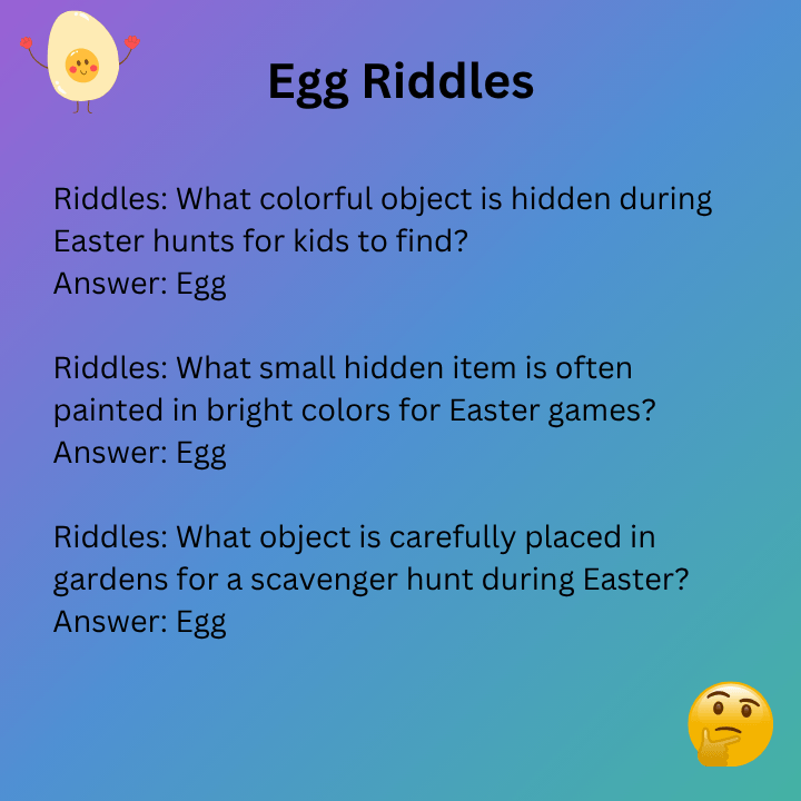 Easter Egg Riddles For Scavenger Hunt