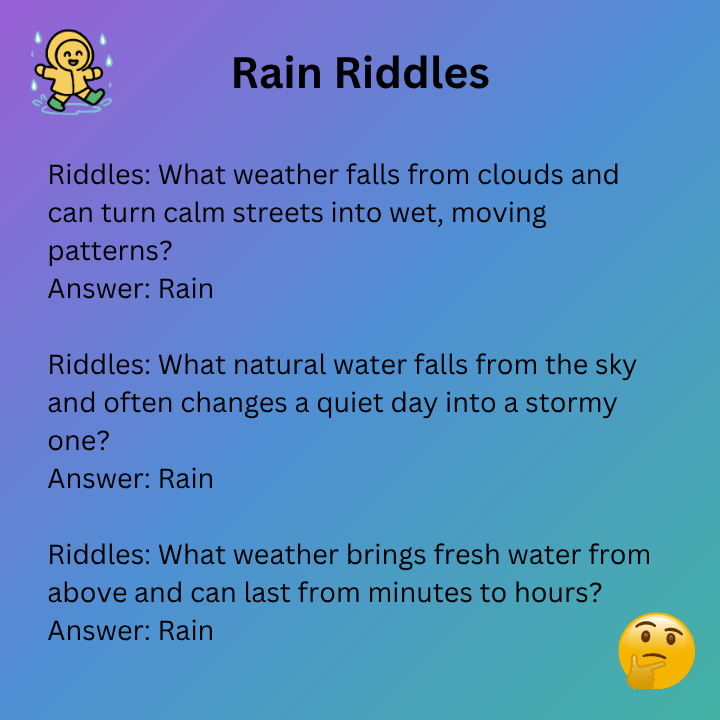Rain Riddles For Adults