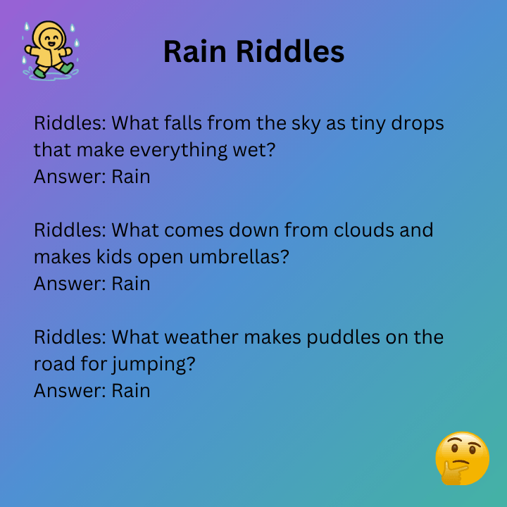 Rain Riddles For Kids