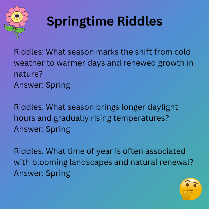 Springtime Riddles For Adults