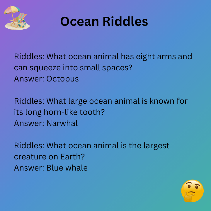 Ocean Animal Riddles