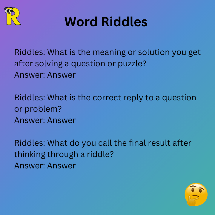 Word Riddles Answers