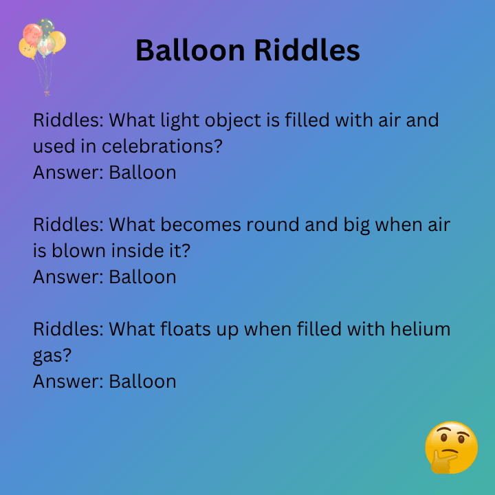 Balloon Riddles With Answers