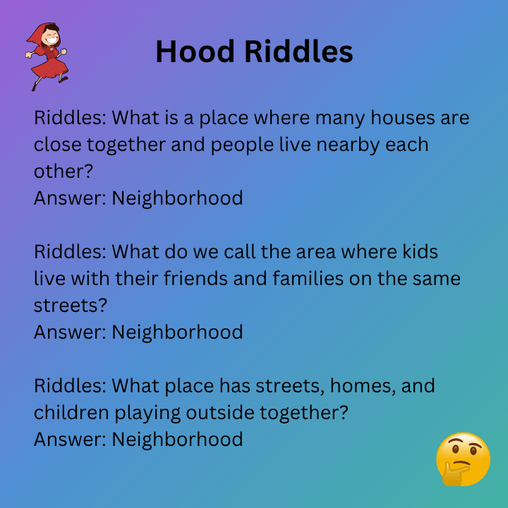 Hood Riddles For Kids
