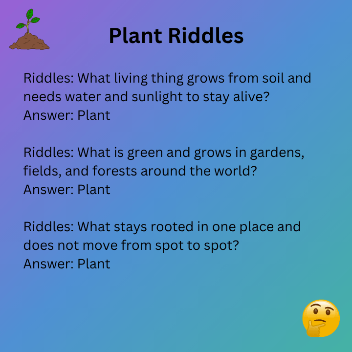 Plant Riddles With Answers
